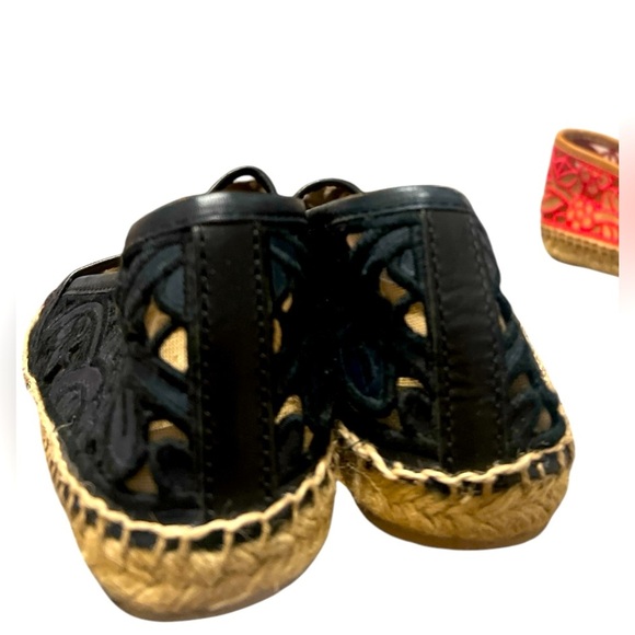 TORY BURCH Black Lace Espadrille Flats - Picture 4 of 6